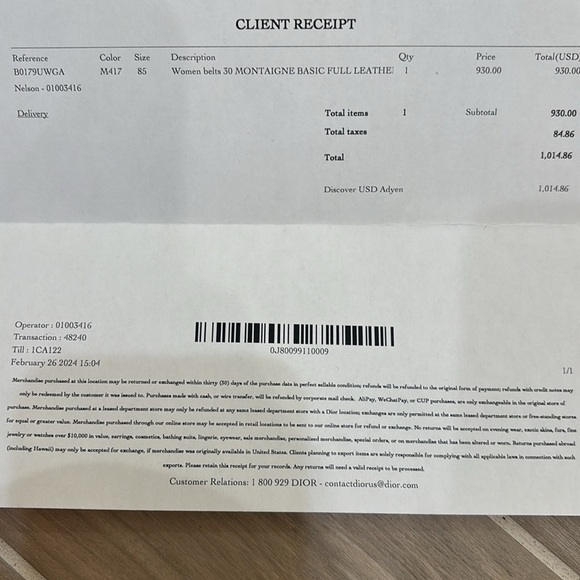 Never been worn DIOR reversible belt - Picture 5 of 7